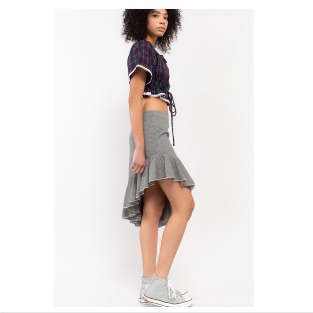 POL Asymmetrical skirt B&W Gingham - Picture 3 of 9